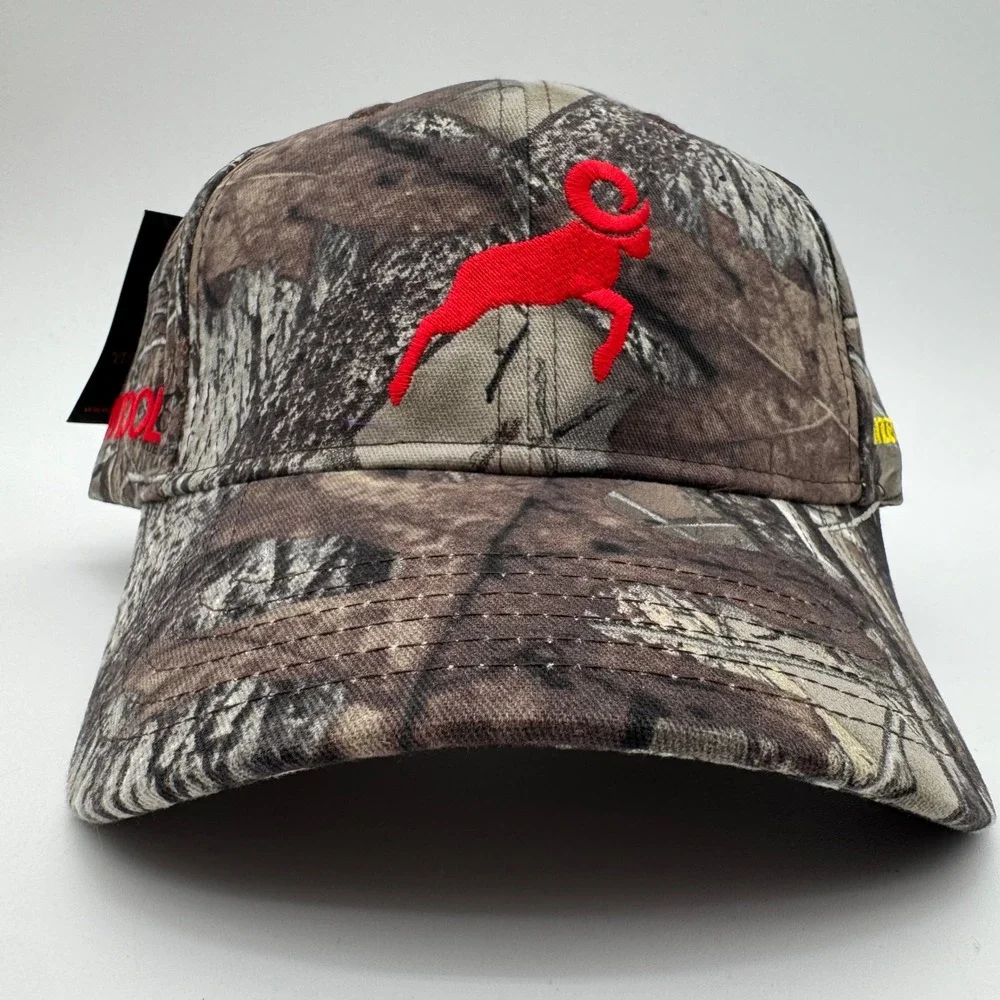 Mossy Oak Camo Ram Logo Adjustable Hunting‎ Cap Hat Realtree Timber New
